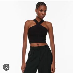 Babaton Black Cross Halter Top